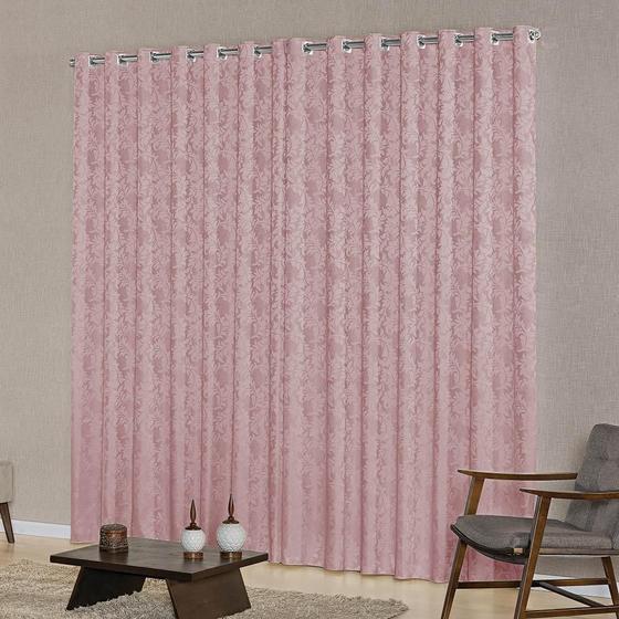 Imagem de Cortina De Janela 2,00M X 1,70M Jacquard Varão Simples Rosê