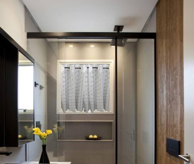 Imagem de Cortina De Janela Cozinha Banheiro Linha Fluflu - 1,10m X 80cm