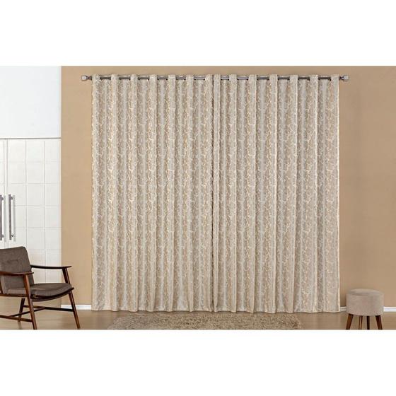 Imagem de Cortina De Jaquard 2,60Mts x 1.70 Mts Quarto Ou Sala Tecido Grosso