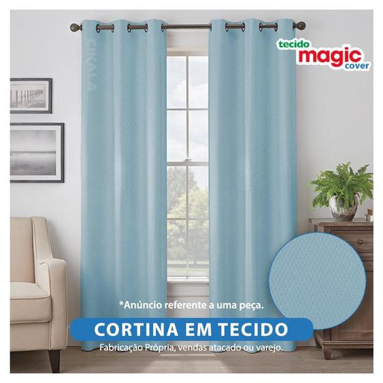 Imagem de Cortina de Luxo Azul Nuvem 2x1.50 Metros Decorativa Magic Cover 