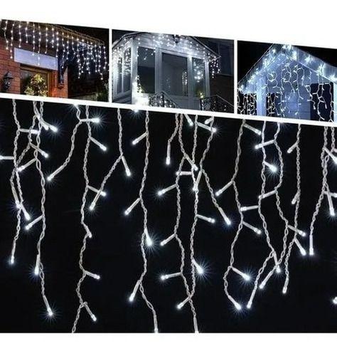 Imagem de Cortina de Natal 200 Led Branco frio - Fio Branco 4,5 Metros