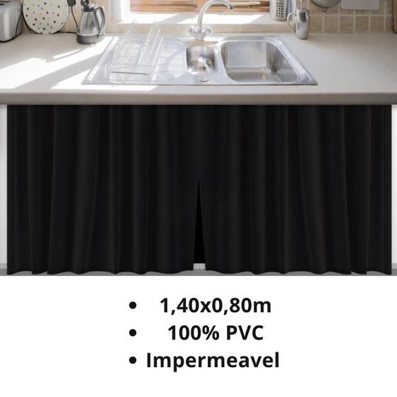 Cortina De Pia De Cozinha Balcão Blackout Impermeavel 1,40x0,80m Menor preço em Cortina De Pia De Cozinha Balcão Blackout Impermeavel 1,40x0,80m