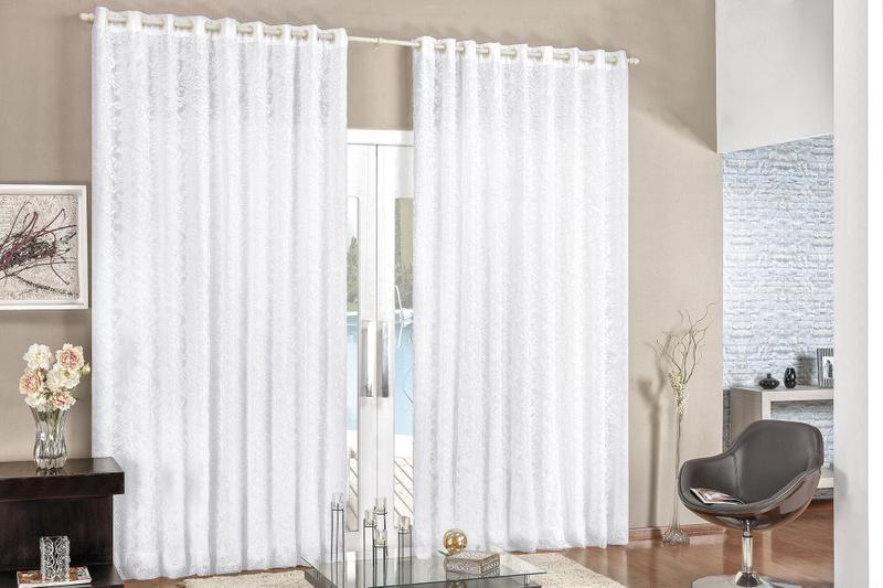 Cortina de Renda Branca para Quarto 3,00m x 2,80m Tecido Voal com Ilhós Rendinha Menor preço em Cortina de Renda Branca para Quarto 3,00m x 2,80m Tecido Voal com Ilhós Rendinha
