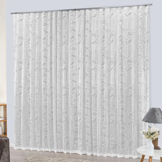 Imagem de Cortina de Renda com Forro p/ Trilho Suíço 4,40 x 2,50 Catar