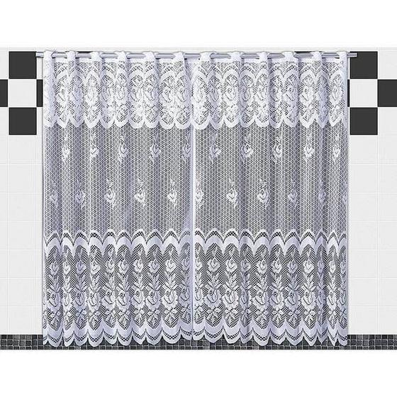 Cortina De Renda Karla 2,00x120 Decorativo Bandô Branca Excelente estampa Sofisticado Menor preço em Cortina De Renda Karla 2,00x120 Decorativo Bandô Branca Excelente estampa Sofisticado