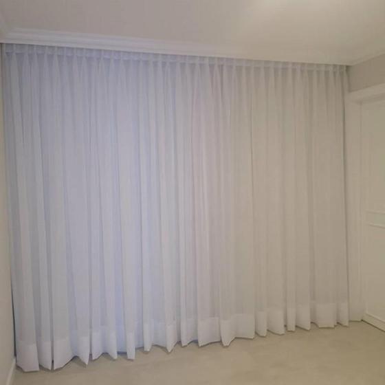 Cortina De Sala Ou Quarto Basic Só Voil Branca 3,00 X 2,50 Menor preço em Cortina De Sala Ou Quarto Basic Só Voil Branca 3,00 X 2,50