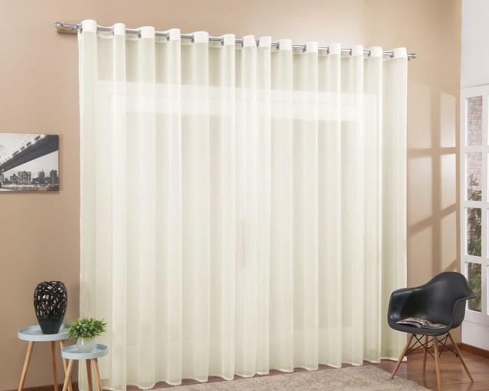 Cortina De Varão Voil Pérola 6,00x2,80 Sala Ou Quarto Menor preço em Cortina De Varão Voil Pérola 6,00x2,80 Sala Ou Quarto