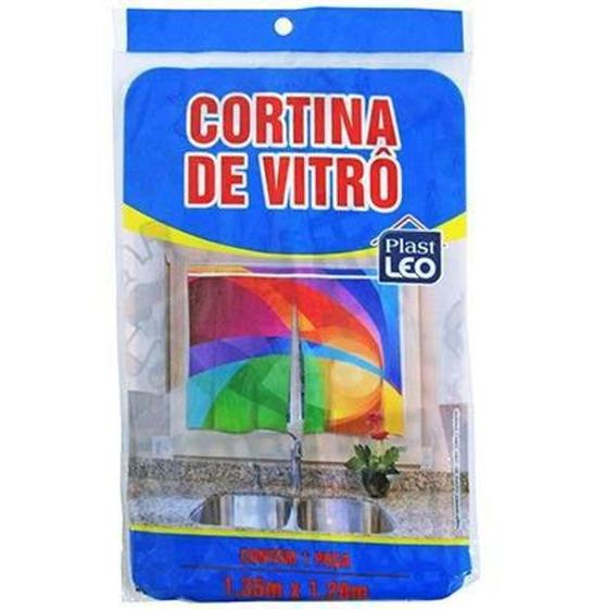 Imagem de Cortina De Vitro Janela De Plastico Para Cozinha Estampa Sortidas 135X120Cm - Plast Leo