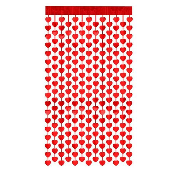 Imagem de Cortina Decorativa Painel Mágico - 1x2m - Coração - Vermelho - Art Lille