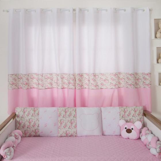 Imagem de Cortina Dengoso 2.00 Mts Quarto Infantil bebe rosa enxovall