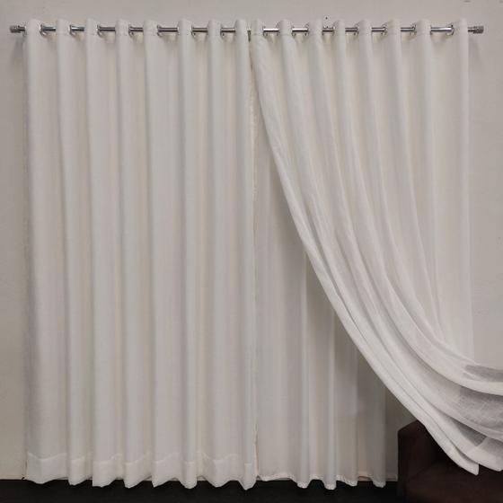 Imagem de Cortina Direto Da Fábrica De Linho Luxuoso Com Forro Leve De Microfibra 4,00x2,30