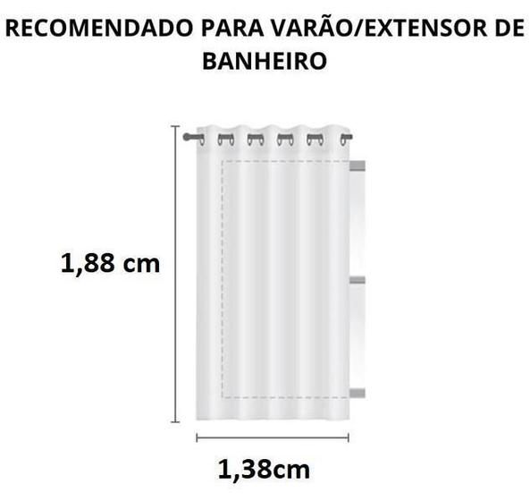 Imagem de Cortina Em Pvc Para Box Antimofo Com Ilhós 1,38X1,98 Preta