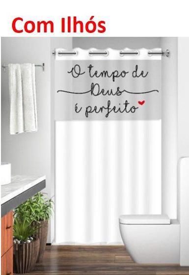 Imagem de Cortina em PVC Para Box Antimofo Com Ilhós O Tempo de Deus