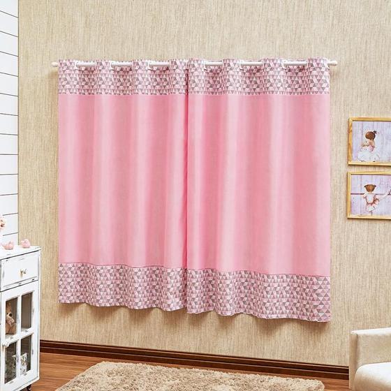 Imagem de Cortina Estampada Para Quarto Do Bebê Modelo Baby Rosa