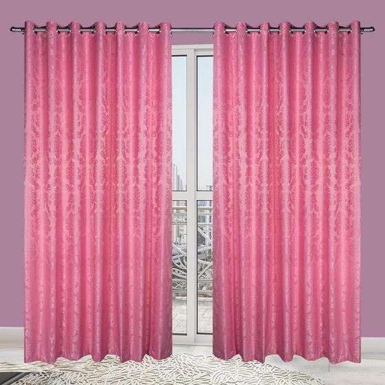 Imagem de Cortina Ferrara Izaltex Chelsea Rosa com Ilhós Cromado 400x250cm