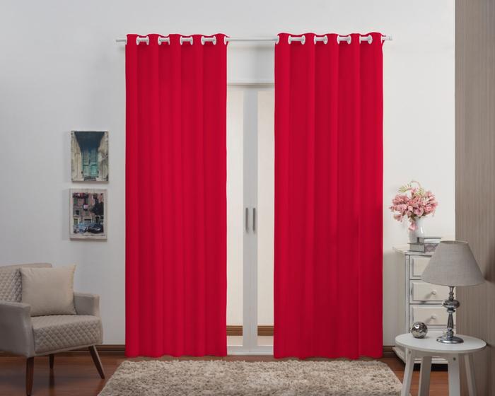 Imagem de Cortina Filomena Oxford Sala/quarto 3,00 X 2,20 vermelho