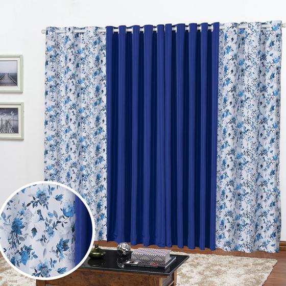 Imagem de Cortina Florata 2,00 L 1,40A Estampada (Janela, Sala, Quarto, Escritório, Decoração)