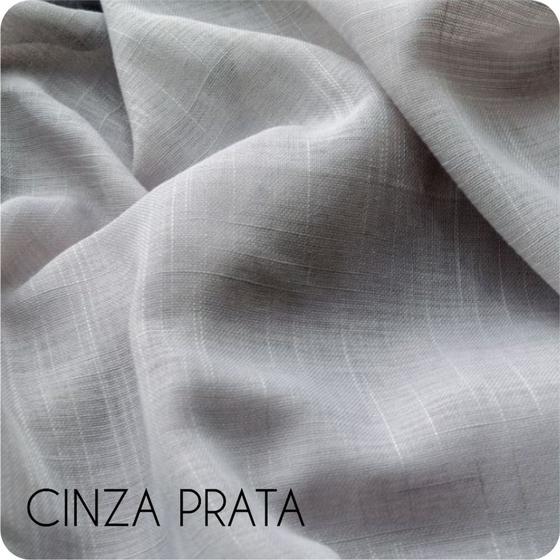 Cortina gaze de linho 6m x 2,70m - cinza com ilhós Menor preço em Cortina gaze de linho 6m x 2,70m - cinza com ilhós