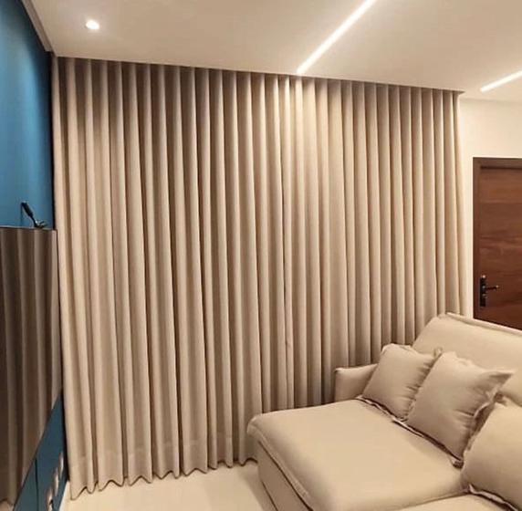 Cortina Gaze de linho c/ forro Blackout 100% trilho duplo 6m x 2,70m Menor preço em Cortina Gaze de linho c/ forro Blackout 100% trilho duplo 6m x 2,70m