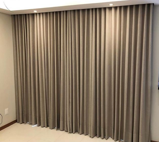 Cortina Gaze de linho c/ forro Blackout Trilho Suíço 6m x (Altura) Menor preço em Cortina Gaze de linho c/ forro Blackout Trilho Suíço 6m x (Altura)