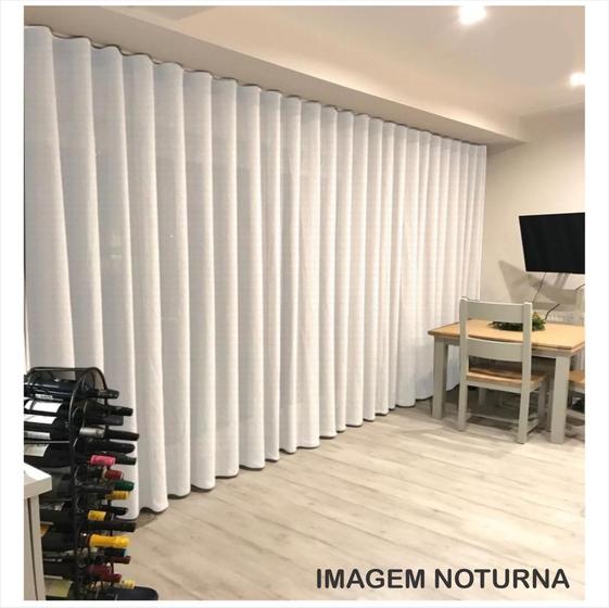 Imagem de Cortina Gaze Linho 6m X 2,60 altura - Para Trilho Suíço - OFF-WHITE 