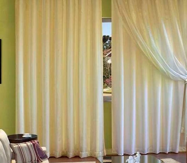 Cortina Gazelinho 8mx2,4m forro Microfibra Trilho suiço Duplo