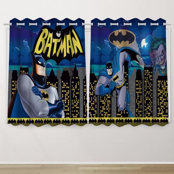 Imagem de Cortina Infantil 2,60x1,50 Batman  Decoração Quarto Criança- IMPAKTO VISUAL