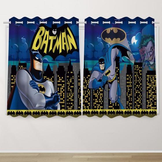 Cortina Infantil 2,60x1,50 Batman Decoração Quarto Criança- IMPAKTO VISUAL Menor preço em Cortina Infantil 2,60x1,50 Batman Decoração Quarto Criança- IMPAKTO VISUAL