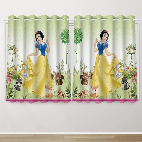 Imagem de Cortina Infantil 2,60x1,50   Branca de Neve  Decoração Quarto Criança- IMPAKTO VISUAL