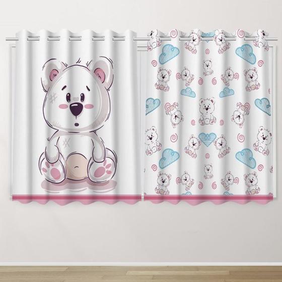 Imagem de Cortina Infantil 2,60x1,50  URSO  Decoração Quarto Criança- IMPAKTO VISUAL