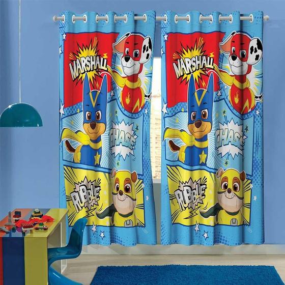 cortina infantil menino lepper com ilhós patrulha canina com 2 peças Menor preço em cortina infantil menino lepper com ilhós patrulha canina com 2 peças