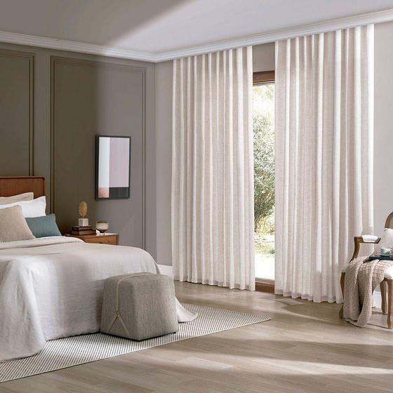 Imagem de Cortina Inove Duplex Linen para Trilho Suisso 5,40x2,80m Cru - Bella Janela