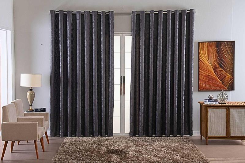 Imagem de Cortina Jacquard Luxo Em Tecido Semi Blackout Sala 5,00X2,80