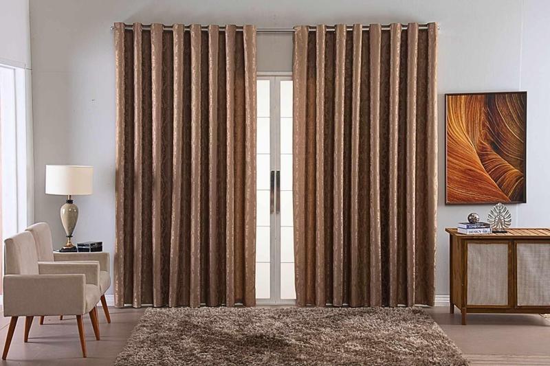 Imagem de Cortina Jacquard Luxo Em Tecido Semi Blackout Sala 6,00X2,80