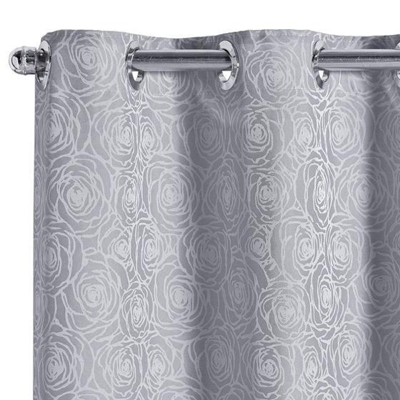 Imagem de Cortina Jacquard Porta Janela 4,00m x 2,70m Semi Blackout Florida Texturizado Blecaute Sala