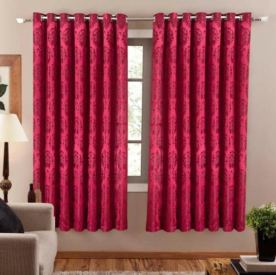 Imagem de Cortina Jacquard Semi Blackout 2,80M X 1,80M Alt. - Vermelho