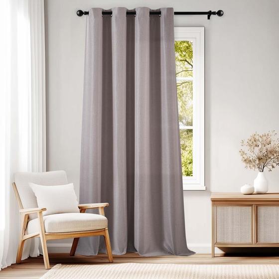 Imagem de Cortina Jinchan - Blackout em Linho Texturizado (240x260cm) - Taupe