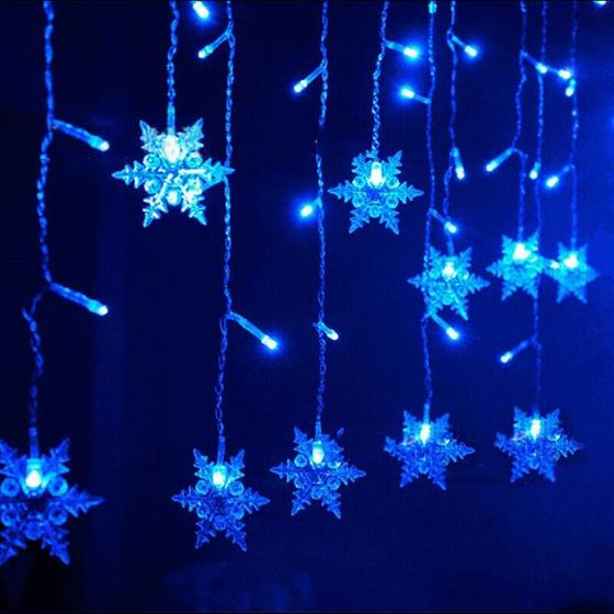 Imagem de Cortina LED de Natal (azul) Fairy Curtain Lights Twinkling