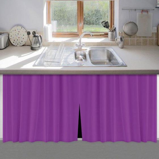 Imagem de Cortina lilás moderna pra pia de cozinha 100% pvc 1,38x0,80