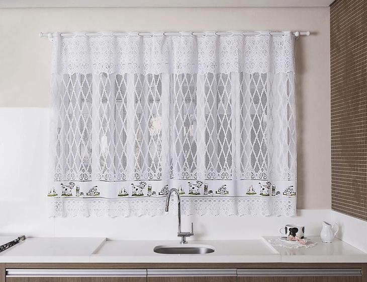 Imagem de Cortina Linha Valencia Com Estampa De Vaquinhas 200Cm X 120C