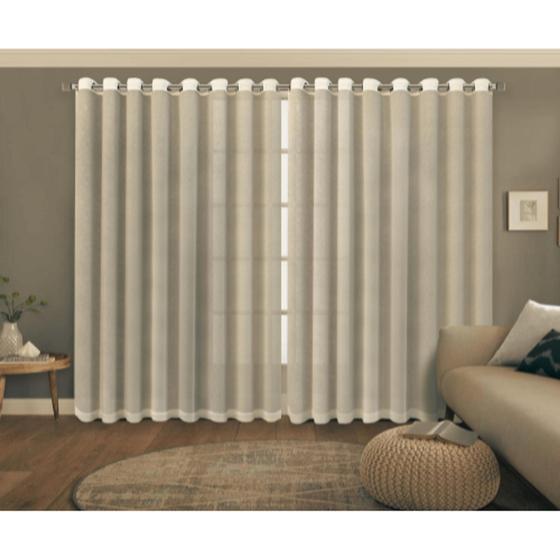 Imagem de Cortina Linho Flame 5,40 Mts X 4,00 Sem Forro Sala/quarto