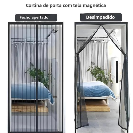 Imagem de Cortina Magnética para Porta e Janela - Mosquiteiro com Fechamento Automático