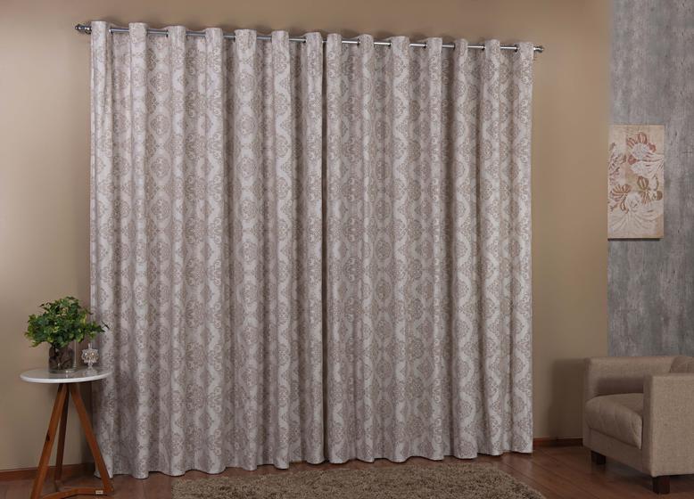 Cortina manhatan 6,00 x 2,70 jacquard para quarto ou sala palha Menor preço em Cortina manhatan 6,00 x 2,70 jacquard para quarto ou sala palha