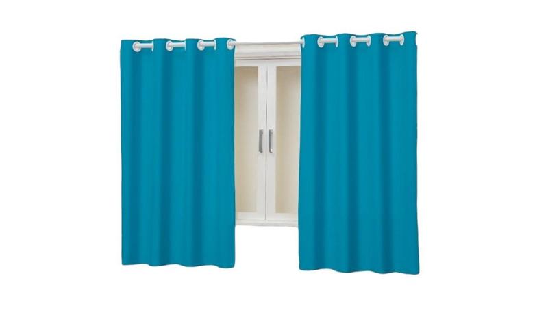 Imagem de Cortina Oxford Tecido 3,00x1,60 sala/quarto - Azul Piscina