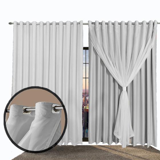 Imagem de cortina para apartamento varao Veneza 2,80 x 2,30 voal branco