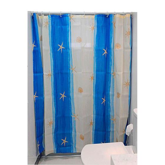 Imagem de Cortina para box de Banheiro Pacific Club Oceano 711_8530001 180X180Cm Azul Claro/Creme