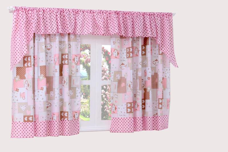Imagem de Cortina Para Cozinha Cupcake Rosa 2,00 X 1,70