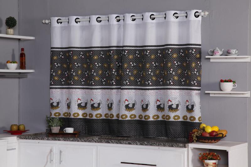 Cortina para Cozinha em Oxford - 2,00x1,30 Estampada Galinha Menor preço em Cortina para Cozinha em Oxford - 2,00x1,30 Estampada Galinha