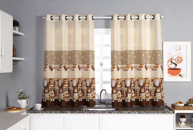 Cortina para Cozinha em Oxford - 2,40x1,30 - Feffo Cortinas