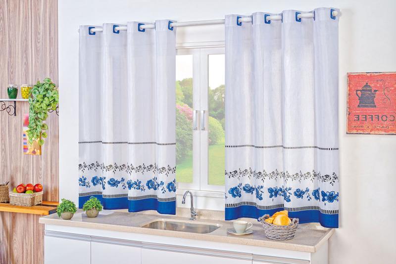Cortina para Cozinha Gourmet 2,00m x 1,40m Azul Menor preço em Cortina para Cozinha Gourmet 2,00m x 1,40m Azul